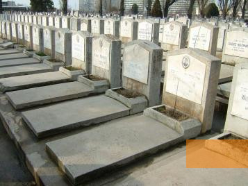 Image: Bucharest, February 2006, Gravestones of the victims of the Bucharest pogrom of January 1941, Stiftung Denkmal, Roland Ibold