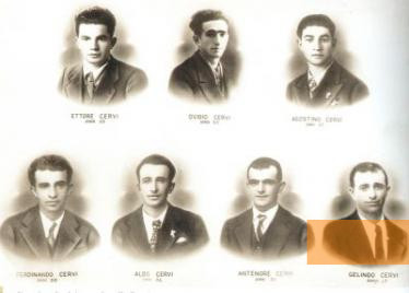 Image: Gattatico, undated, Postcard portraying the seven shot brothers, Istituto Alcide Cervi