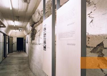 Image: Wolfsburg, undated, Exhibition room in the hallway of a former air raid shelter with bomb damage still visible, Volkswagen AG