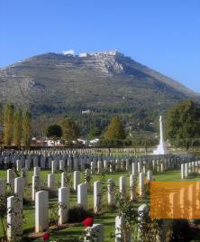 Image: Monte Cassino, 2005, Commonwealth cemetery, abbey in the background, Barry Arnold