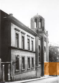 Bild:Wuppertal, um 1928, Die Elberfelder Synagoge in der Genügsamkeitstraße, Jüdische Kultusgemeinde Wuppertal