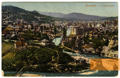 Image: Sarajevo, undated, Historic postcard of the city, Stiftung Denkmal
