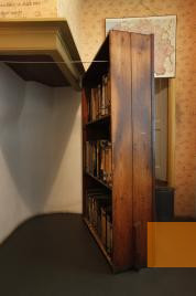Image: Amsterdam, 2010, Reconstruction of the bookcase that covered the entrance to the hideout, Anne Frank Huis, Cris Toala Olivares