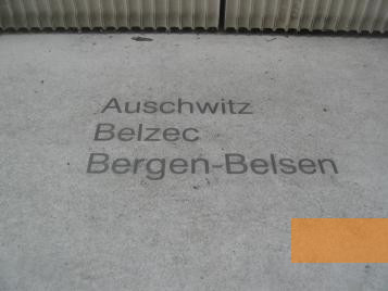 Bild:Wien, 2009, Inschrift auf dem Sockel des Mahnmals, Stiftung Denkmal