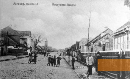 Bild:Jurburg, Anfang des 20. Jahrhunderts,  Blick auf die »Rossyenni-Strasse«, Lietuvos centrinis valstybės archyvas