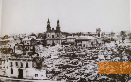 Image: Wieluń, 1939, View of the destroyed town centre, public domain