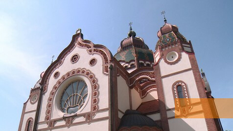 Image: Subotica, 2018, Details of the Art Nouveau façade of the synagogue, Pannon RTV