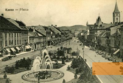 Image: Košice, about 1900, The main street as depicted on a postcard, Stiftung Denkmal