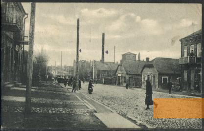 Bild:Panevėžys, Anfang des 20. Jahrhunderts, Straßenszene, Alexandre Przopiorski