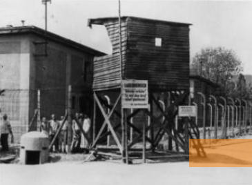 Image: Litoměřice, May 1945, Watchtower of the former concentration camp shortly after liberation, Archiv Památníku Terezín