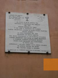 Image: Bologna, 2009, Memorial plaque on the rebuilt synagogue, pardanfs