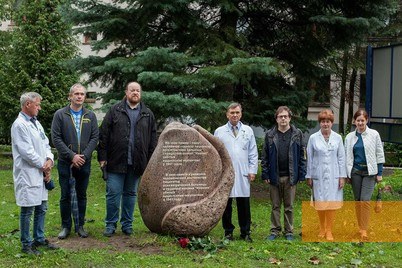 Image: Minsk, 2017, Initiators, activists and artists at the inauguration of the memorial, Minsk, 2017, Memorial stone, Aleksey Bratochkin