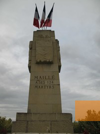 Image: Maillé, 2014, Memorial on the road outside the village, Maison du Souvenir