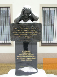 Image: Wieluń, 2010, Memorial on the site of the destroyed All Saints Hospital, Marcin W.