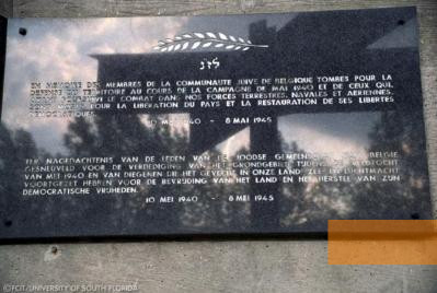 Image: Brussels, undated, Memorial plaque at the National Monument, Florida Center for Instructional Technology
