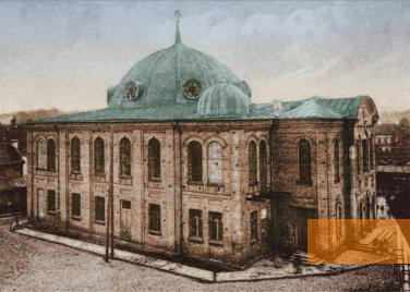 Bild:Bialystok, o.D., Nachkolorierte historische Aufnahme der Großen Synagoge, Tomasz Wisniewski