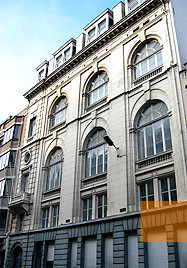Bild:Brüssel, o.d., Fassade des Jüdischen Museums, Musée Juif de Belgique