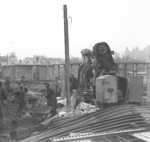 Hamburg, 1944, Bau von Plattenhäusern durch italienische Militärinternierte, Staatsarchiv Hamburg