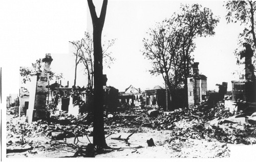 Sluzk, Juli 1941, Zerstörtes Stadtviertel, Belaruski dzjarshaŭny muzej gistoryi Wjalikaj Ajtschynnaj Wajny