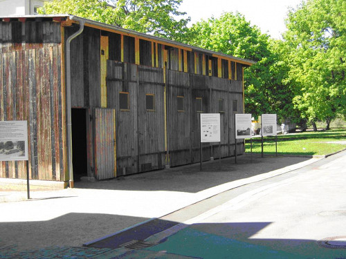 Hadamar, 2009, Garage, an der die Opfer in grauen Bussen ankamen, Gedenkstätte Hadamar