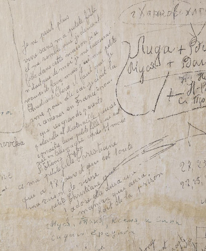Köln, o.D., Wandkritzeleien in einer ehemaligen Zelle in der Gedenkstätte Gestapogefängnis, Rheinisches Bildarchiv, Anna C. Wagner
