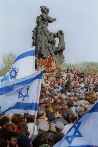 Babi Yar, n.d., Ceremony at the Memorial to the victims of Babi Yar, ITAR-TASS.