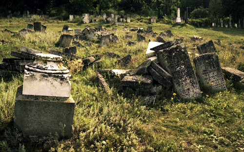 Orhei, 2005, Verfallene Gräber auf dem jüdischen Friedhof von Orhei, Stiftung Denkmal