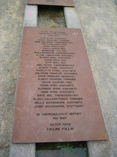 Tübingen, 2004, Wasserrinne mit einer der drei Namenstafeln, Stadtarchiv Tübingen, Udo Rauch