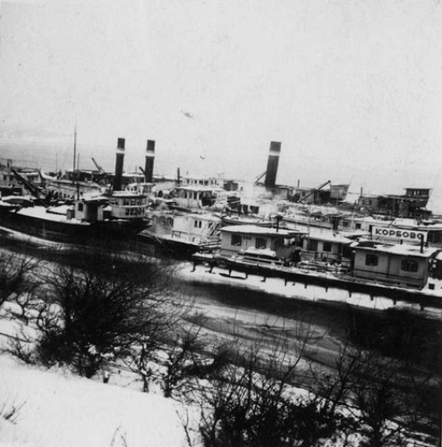 Kladovo, vermutlich 1940, Die Flüchtlingsschiffe im Hafen, Yad Vashem