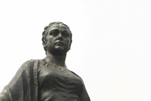 Berlin, 2015, Detailansicht der Statue »Mutter Heimat«, Stiftung Denkmal