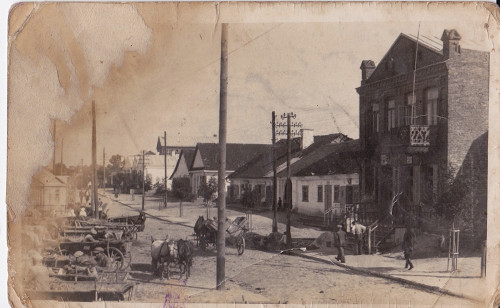 Mizocz, o.D., Der Hauptplatz von Misocz zwischen den beiden Weltkriegen, Misozka Miska Biblioteka