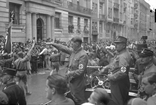 München, 3. Juli 1932, Aufmarsch von SA und SS beim Gautag München-Oberbayern, Stadtarchiv München W-Rep-0055