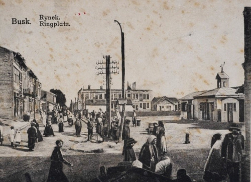 Busk, o.D., Alte Ortsaufnahme vom Marktplatz, gemeinfrei