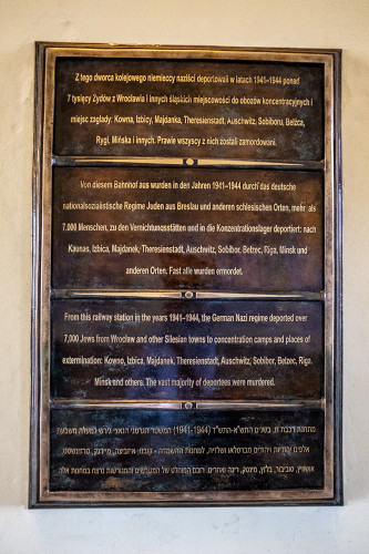 Breslau, 2018, Gedenktafel für die deportierten Juden, Generalkonsulat Breslau