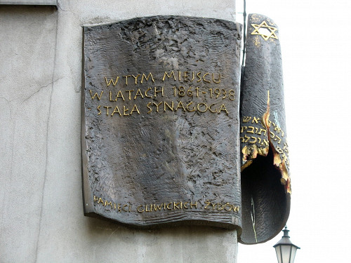 Gleiwitz, 2007, Gedenktafel am ehemaligen Standort der Neuen Synagoge, Tomasz Górny