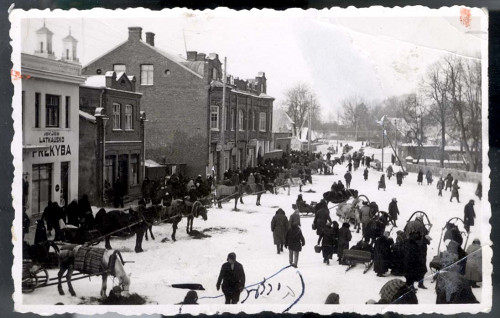 Biržai, 1938, Stadtansicht im Winter, Yad Vashem