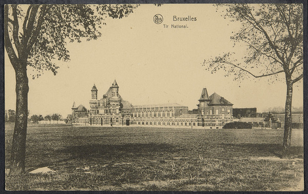 Brüssel, 1913, Gebäude des Tir national in Schaerbeek, Nels-Thill / Archives de Bruxelles, cote W-1623/W-1624, gemeinfrei