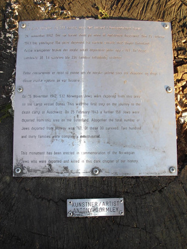 Oslo, 2007, Widmung an die 690 vom nahe gelegenen Kai deportierten Juden, Stiftung Denkmal, Christl Wickert