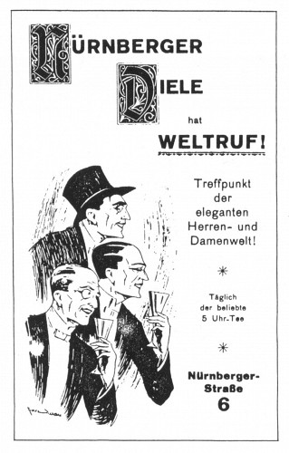 Berlin, o.D., Werbung für das Lokal »Nürnberger Diele« in der Weimarer Zeit, Schwules Museum Berlin