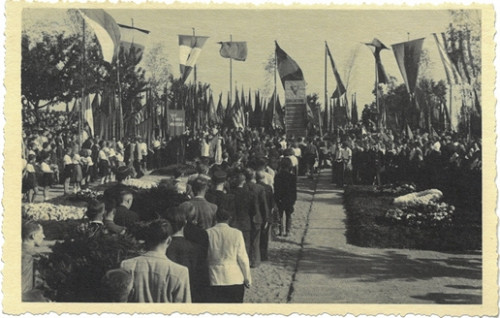 Langenstein, 1949, Einweihung des Mahnmals, Gedenkstätte Langenstein-Zwieberge