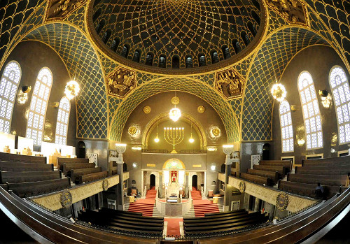Augsburg, 2010, Panoramaaufnahme des Innenraums der Synagoge, Ulrich Wagner